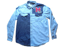 Load image into Gallery viewer, Mickey Mouse Shirt Womens Medium Long Sleeve Button Up Denim Disney Casual Lady