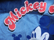 Load image into Gallery viewer, Mickey Mouse Shirt Womens Medium Long Sleeve Button Up Denim Disney Casual Lady