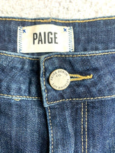 Load image into Gallery viewer, Paige Shorts Womens 29 Blue Denim Whiskered Rolled Cuffed Summer 5 Pocket Ladies