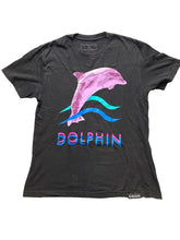 Load image into Gallery viewer, Pink Dolphin Shirt Adult Medium Black Art Artsy Wave Streetwear Japanese Mens