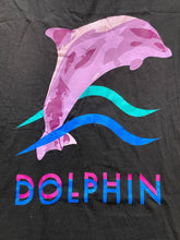 Load image into Gallery viewer, Pink Dolphin Shirt Adult Medium Black Art Artsy Wave Streetwear Japanese Mens