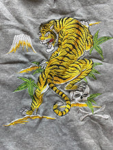 Load image into Gallery viewer, Carbon Sweatshirt Adult Medium Japanese Art Tiger Skull Hoodie Embroidery Mens
