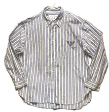 Load image into Gallery viewer, Armani Exchange Shirt Adult Large Blue Striped Button Up Casual Pocket A/X Mens
