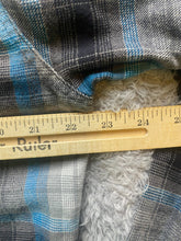 Load image into Gallery viewer, STOIC Shirt Adult Large Gray Blue Button Up Flannel Plaid Pocket Shacket Mens