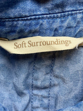 Load image into Gallery viewer, Soft Surroundings Shirt Womens Extra Large Blue Leopard Tencel Oversized Tunic