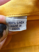 Load image into Gallery viewer, Indigo Palms Shirt Adult Extra Large Yellow 100% Linen Button Up Casual Mens