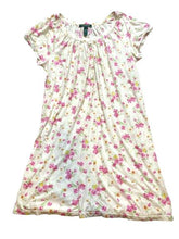 Load image into Gallery viewer, Lauren Ralph Lauren Night Gown Womens Large Ivory Pink AOP Flower Grandmacore