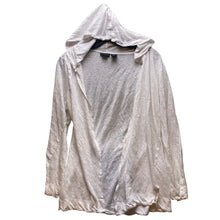Load image into Gallery viewer, Tahari Cardigan Womens Large White Linen Open Front Hooded Beachy Costal Coverup