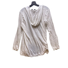 Load image into Gallery viewer, Tahari Cardigan Womens Large White Linen Open Front Hooded Beachy Costal Coverup