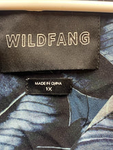 Load image into Gallery viewer, Wildfang Shirt Womens 1X Button Up Teal Navy Boho Tropical Rayon Plus Ladies