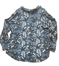 Load image into Gallery viewer, Wildfang Shirt Womens 1X Button Up Teal Navy Boho Tropical Rayon Plus Ladies