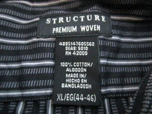 Load image into Gallery viewer, Structure Shirt Adult Extra Large Striped Woven Long Sleeve Button Up Mens