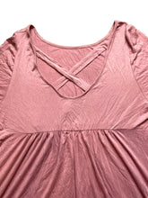 Load image into Gallery viewer, Emerald Dress Womens 1X Mauve Flare Crossover Strap Rayon Spandex Lagenlook Lady