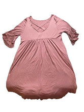 Load image into Gallery viewer, Emerald Dress Womens 1X Mauve Flare Crossover Strap Rayon Spandex Lagenlook Lady