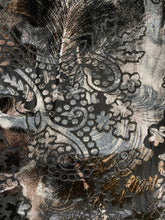 Load image into Gallery viewer, Catherines Shirt Womens 1XWP Black Velvet AOP Floral Boho Nylon Spandex Petite