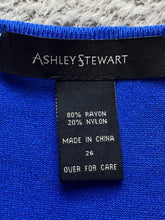 Load image into Gallery viewer, Ashley Stewart Sweater Womens 26 Blue Rayon Nylon Cropped Cardigan Zip Up Plus