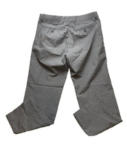 Load image into Gallery viewer, Banana Republic Pants Adult 34x32 Gray Striped Straight Leg Flat Front Dress Men