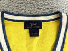 Load image into Gallery viewer, Brooks Brothers 346 Vest Adult Large Yellow V-Neck Golf Sweater Outerwear Mens