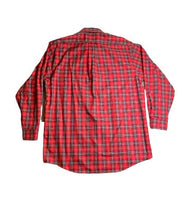 Load image into Gallery viewer, Overton Shirt Adult Large Red Green Plaid Wrinkle Free Button Up Casual  Mens