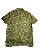 Load image into Gallery viewer, ZARA MAN Shirt Adult Large Army Green Camo Slim Fit Button Up Casual Mens