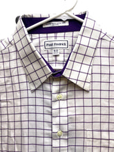 Load image into Gallery viewer, Paul Fredrick Shirt Adult 18-35 (4X) Purple Button Up Cuffs Contrast Dress Mens