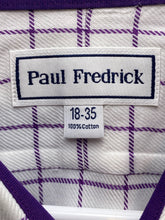 Load image into Gallery viewer, Paul Fredrick Shirt Adult 18-35 (4X) Purple Button Up Cuffs Contrast Dress Mens
