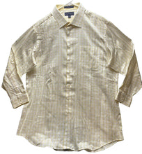 Load image into Gallery viewer, Paul Fredrick Shirt Adult 18-35 (4X) Yellow Button Up Cuffs Contrast Dress Mens