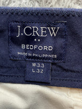 Load image into Gallery viewer, J Crew Pants 33x32 Blue Bedford Straight Leg Flat Front Trouser Dress Mens