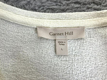 Load image into Gallery viewer, Garnet Hill Shirt Womens Large Off White Oversized Linen Blend V-Neck Blouse