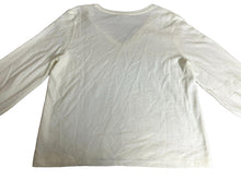 Load image into Gallery viewer, Garnet Hill Shirt Womens Large Off White Oversized Linen Blend V-Neck Blouse