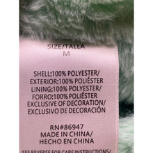 Load image into Gallery viewer, Betsey Johnson Hoodie Womens Medium Mint Green Comfy Fuzzy Rainbow Sequins