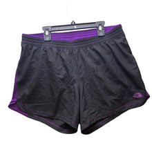 Load image into Gallery viewer, The North Face Shorts Womens Large Running Athletic Black Purple Trim Workout