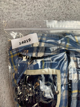 Load image into Gallery viewer, B Society Shirt Adult Extra Large Blue White Plaid Flap Pockets Comfort Fit Mens