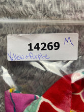 Load image into Gallery viewer, Beach Scene Medium Yellow Purple AOP Floral Button Up Hawaiian Aloha Camp Mens