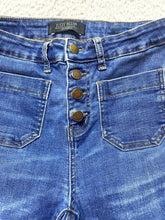 Load image into Gallery viewer, Judy Blue Jeans Womens 7/28 (26x26.5) Blue Denim Skinny Fit Button Fly Spandex