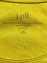 Load image into Gallery viewer, J Jill Shirt Womens 2X Golden Yellow Scoop Neck Pima Classic Pullover Plus Lady