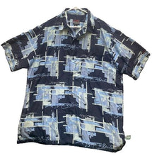 Load image into Gallery viewer, FUBU Shirt Adult Extra Large Blue AOP Abstract Hip Hop Button Up Pocket Mens