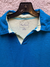 Load image into Gallery viewer, Nat Nast Shirt Adult Extra Large Teal Blue Textured Golf Polo Casual Mens