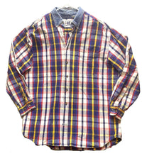 Load image into Gallery viewer, American Eagle Shirt Adult Large Button Up Flannel Plaid Denim Collar Pocket Men
