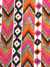 Load image into Gallery viewer, Buttons Shirt Womens Small Pink Orange Hippie Peasant Geometric Festive Boho USA