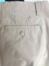 Load image into Gallery viewer, FJ FootJoy Pants Adult 38x32 Light Tan Straight Leg Flat Front Spandex Chino Men