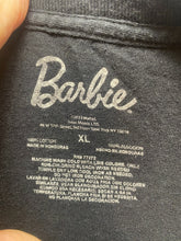 Load image into Gallery viewer, Barbie Shirt Womens Extra Large Black Oversized Script Logo Streetwear Ladies