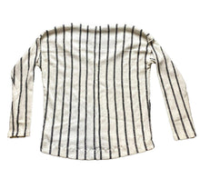 Load image into Gallery viewer, Anthropologie Shirt Womens Medium Black Ivory Oversized Textured Stretch Blouse