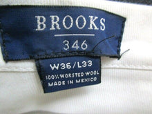 Load image into Gallery viewer, Brooks Brothers 346 Adult 36x33 Black Plated Straight Leg Trouser 100% Wool Mens