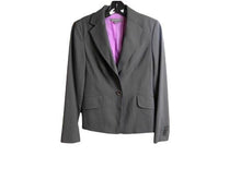 Load image into Gallery viewer, Ann Taylor Suit Coat Womens 0 Gray Single Breasted Virgin Wool Blazer Jacket