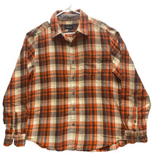 Load image into Gallery viewer, Marmot Shirt Adult Medium Orange Button Up Flannel Plaid Casual Pocket Mens