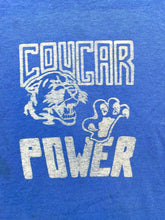 Load image into Gallery viewer, VTG Cougar Shirt Adult Large Blue Paw Power Single Stitch USA Made 80s 90s Mens