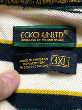 Load image into Gallery viewer, Ecko Unltd Shirt Adult 3XL XXXL Beige Striped Preppy Rugby Rhino Golf Polo Mens