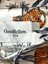Load image into Gallery viewer, Goodfellow & Co Shirt Adult Large White TIGERS Palm Tree AOP Hawaiian Slim Mens