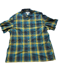 Load image into Gallery viewer, Duluth Shirt Adult Extra Large Tall Teal Yellow Plaid Untucked Relaxed Fit Mens